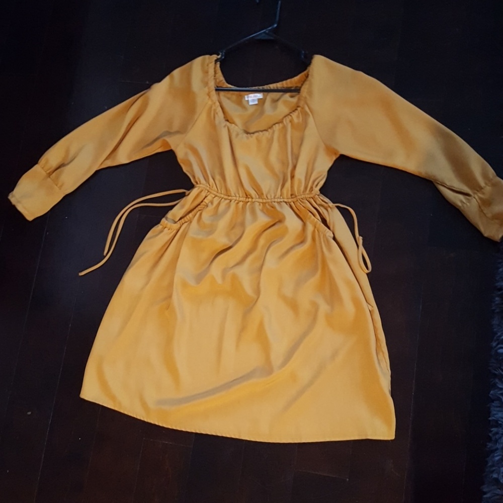 Xhiliration mustard dress